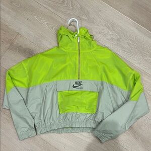 Nike Lime Green and Gray Pullover Jacket